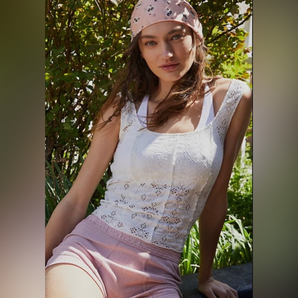 NWOT free people lace tank XS
